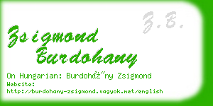 zsigmond burdohany business card